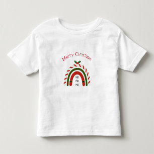 Camiseta Infantil Arco-Íris de Natal Deixe nevar