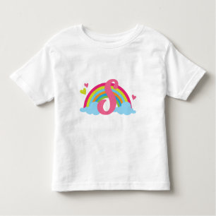 Camiseta Infantil Arco-íris do alfabeto da letra S do monograma