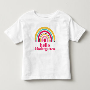 Camiseta Infantil Arco-íris escolar Nome personalizado volta às aula