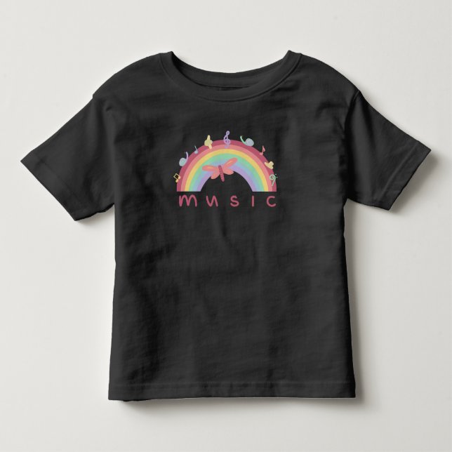 Camiseta Infantil arco-íris musical infantil (Frente)