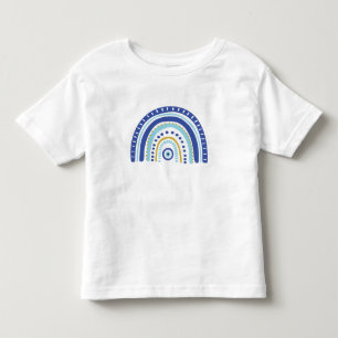 Camiseta Infantil Arco-íris Olho Turco Boho Azul