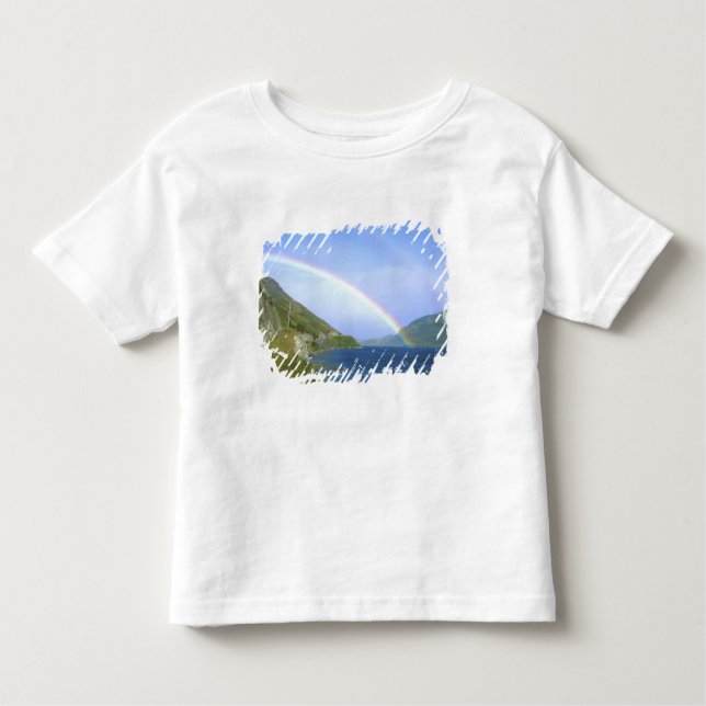 Camiseta Infantil Arco-íris sobre o Lago Hawea, Ilha do Sul, Nova (Frente)