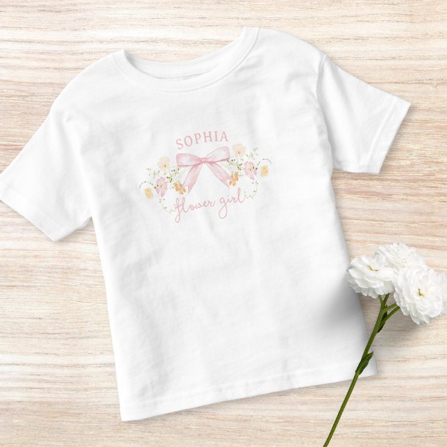 Camiseta Infantil Arco rosa e flores silvestres Menina Moderna (Criador carregado)