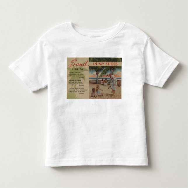 Camiseta Infantil Areia em meus calçados & Florida PoemFlorida (Frente)