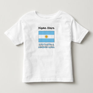 Camiseta Infantil Argentina Bandeira Argentina Personalizada