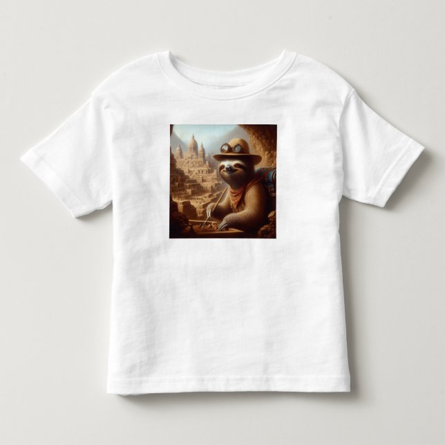 Camiseta Infantil Arqueólogo Sloth (Frente)