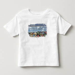 Camiseta Infantil Arquitetura colorida da cidade, Narsaq,