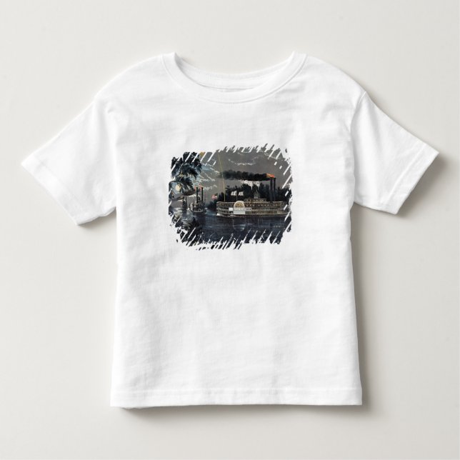 Camiseta Infantil Arredondando uma curvatura no barco a vapor de (Frente)