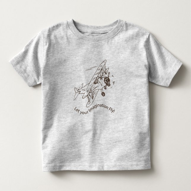 Camiseta Infantil Art Deco Bi-Aviões - deixe sua imaginação voar. (Frente)