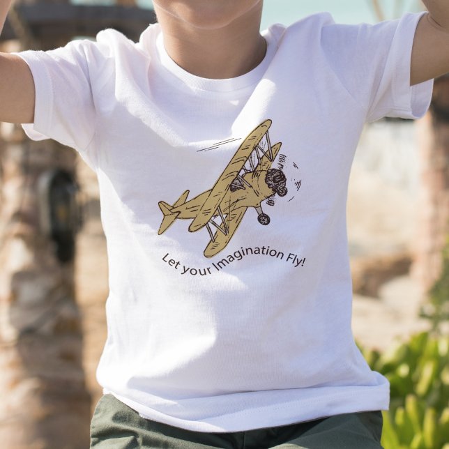 Camiseta Infantil Art Deco Bi-Aviões - deixe sua imaginação voar. (Criador carregado)