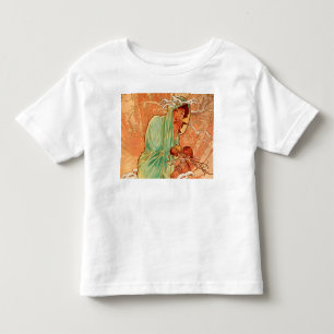 Camiseta Infantil Arte Alphonse Mucha Art Nouveau Inverno