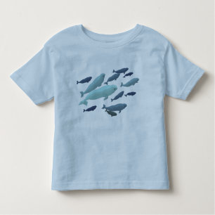 Camiseta Infantil Arte bonito da baleia da criança do t-shirt da