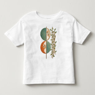 Camiseta Infantil Arte Botânica Abstrata Moderna, Impressão Minimali
