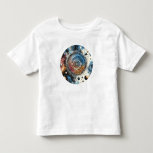 Camiseta Infantil Arte Cósmica Futurística Batik - Design de Espaço