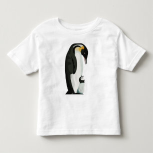 Camiseta Infantil Arte da ligação entre pais e filhotes de pinguim