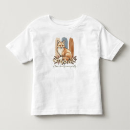 Camiseta Infantil Arte de aquarela com citação de raposa inteligente