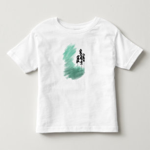 Camiseta Infantil arte de árvore verde escandinava simples menta mod