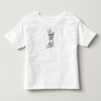 Camiseta Infantil Arte de linha preta de gato mascarado de Halloween