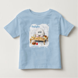 Camiseta Infantil Arte de Monstro do Açúcar em Pó Azul Claro