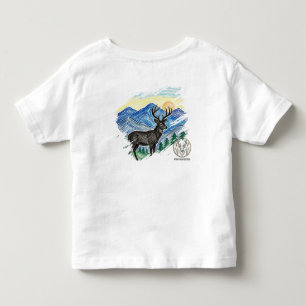 Camiseta Infantil Arte de Veado com Estilo de Giz de Cera