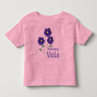 Camiseta Infantil Arte em Aquarela Flor de Viola Aniversário de Feve