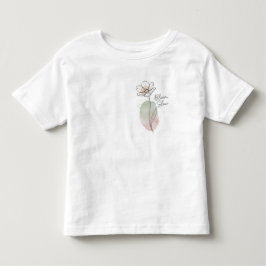 Camiseta Infantil Arte Floral Minimalista Florescer Lentamente