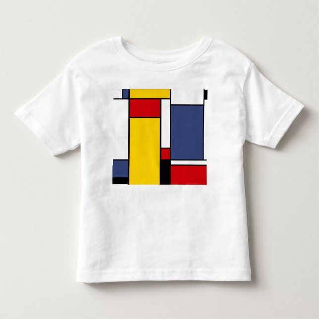 Camiseta Infantil Arte Mondrian Inspirou Estilo Geométrico Moderno (Frente)