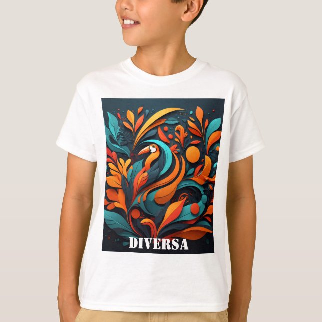 Camiseta Infantil Arte Simbólico de Naturaleza (Frente)