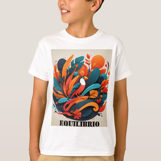 Camiseta Infantil Arte Simbólico Equilibrio (Frente)