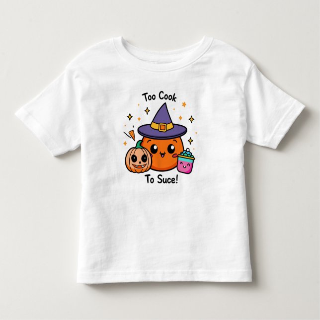 Camiseta Infantil Arte vetorial de bruxas bonitas de abóbora (Frente)