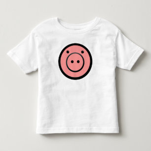 Camiseta Infantil Arte vetorial de porquinho cor-de-rosa kawaii fofo