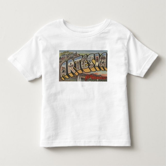 Camiseta Infantil Artesia, New mexico - grandes cenas da letra (Frente)
