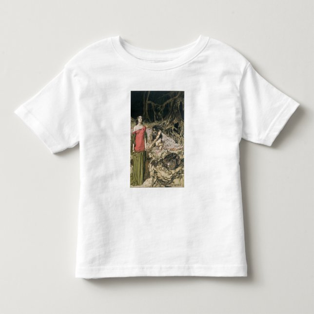 Camiseta Infantil Arthur Rackham | a corte de Grimhilde, a traça (Frente)
