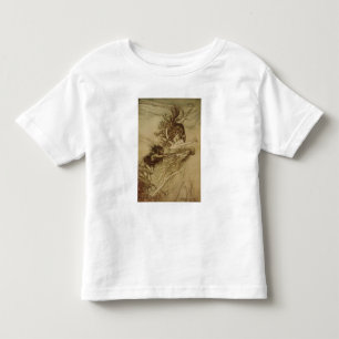 Camiseta Infantil Arthur Rackham   Rinoemaidens provocando o Alberic