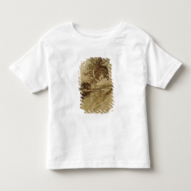 Camiseta Infantil Arthur Rackham | Rinoemaidens provocando o Alberic (Frente)