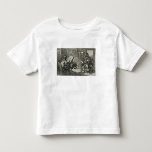 Camiseta Infantil Artista que pinta um retrato sobre uma grade para