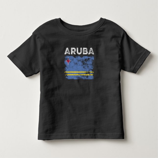 Camiseta Infantil Aruba Flag Distressed - Aruban Flag (Frente)