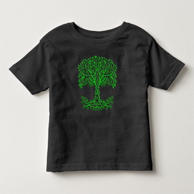Camiseta Infantil Árvore Celta Verde Da Vida (Frente)