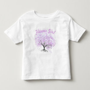 Camiseta Infantil Árvore de Lavanda Folha de Coração Casamento de Pá