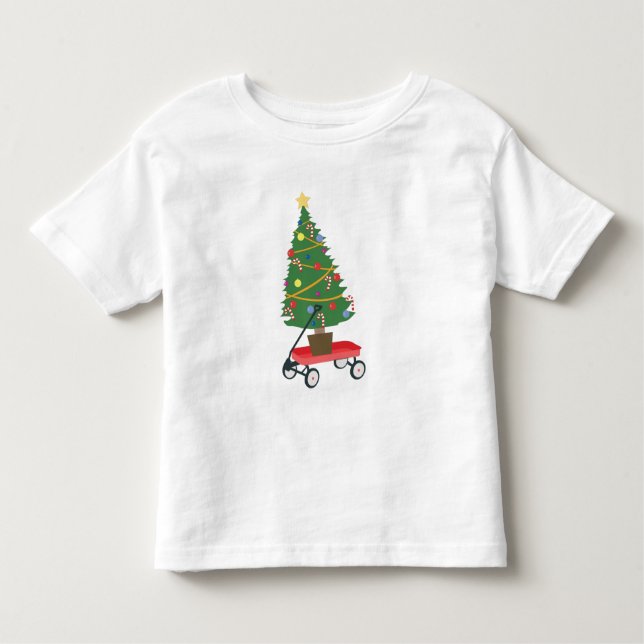 Camiseta Infantil Árvore de Natal de Carrinho (Frente)