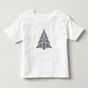 Camiseta Infantil Árvore de Natal do Peixe-boi Chapéu de Papai Noel
