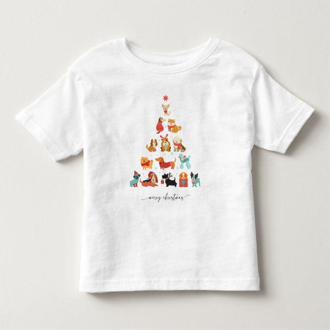 Camiseta Infantil Árvore natalícia de alguns pássaros - Feriado de A (Frente)