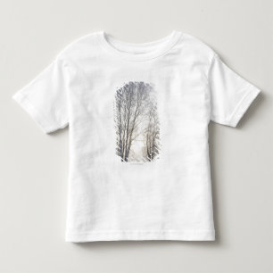 Camiseta Infantil Árvores brancas em um dia nevado