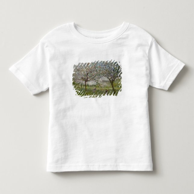 Camiseta Infantil Árvores de Apple na flor (Frente)
