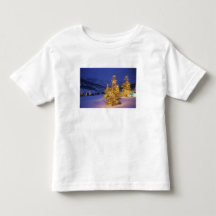 Camiseta Infantil Árvores de Natal, Park City, montanhas de Wastch,