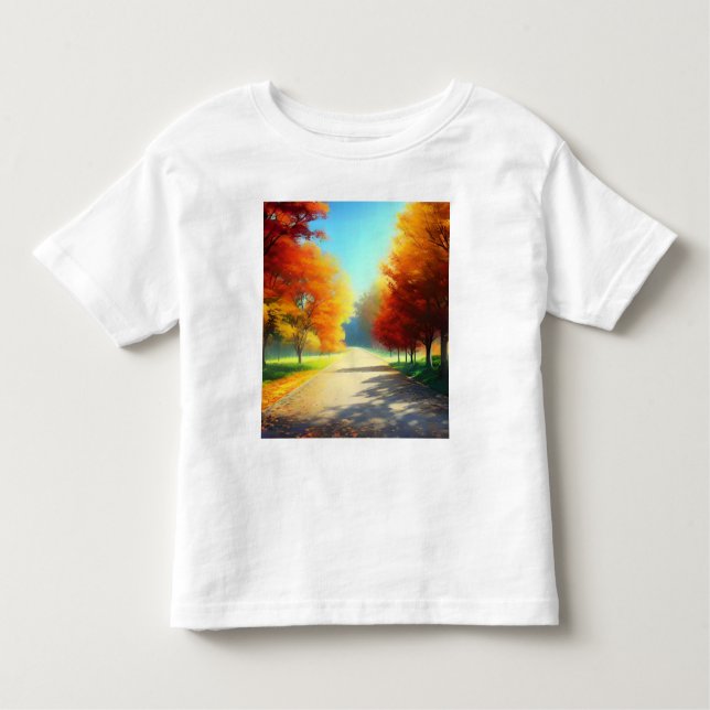 Camiseta Infantil Árvores do outono na Floresta (Frente)