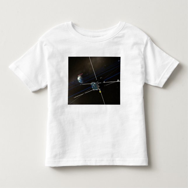 Camiseta Infantil As cinco espaçonaves THEMIS em órbita (Frente)