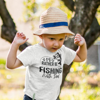 Camiseta Infantil As preferencialmentes Estão Pescando Com Pai Engra