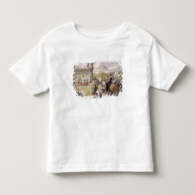 Camiseta Infantil As raças em Longchamp em 1874 (Frente)