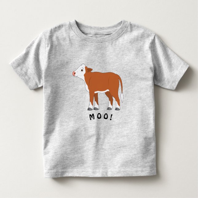 Camiseta Infantil As vitelas de Hereford vão MOO! (Frente)